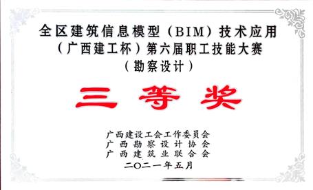 公司三项成果在广西“im电竞杯”BIM大赛中获奖